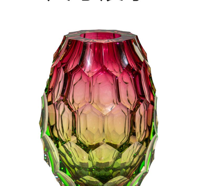 Murrana | Leap of Dreams — Pink and Green Honeycomb Glass Vase