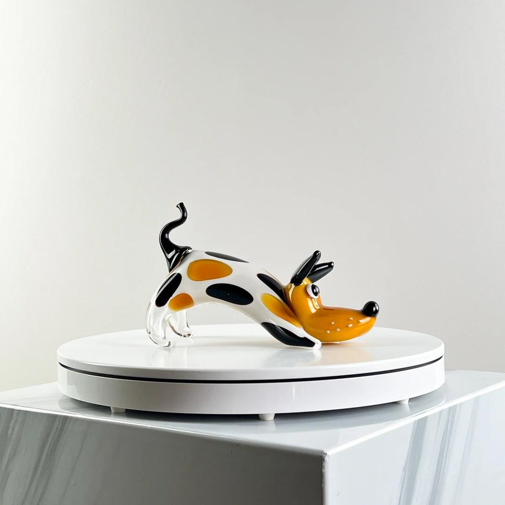 Murrana 【Playful Pup】 New Chinese traditional aesthetics light luxury high-end handmade glass art animal ornaments