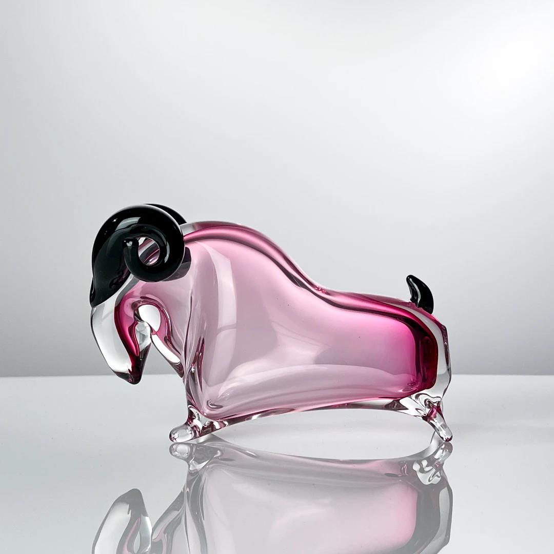 Murrana【Power of the Ram】Nordic Italian minimalist modern light luxury handmade crystal glass art ornaments