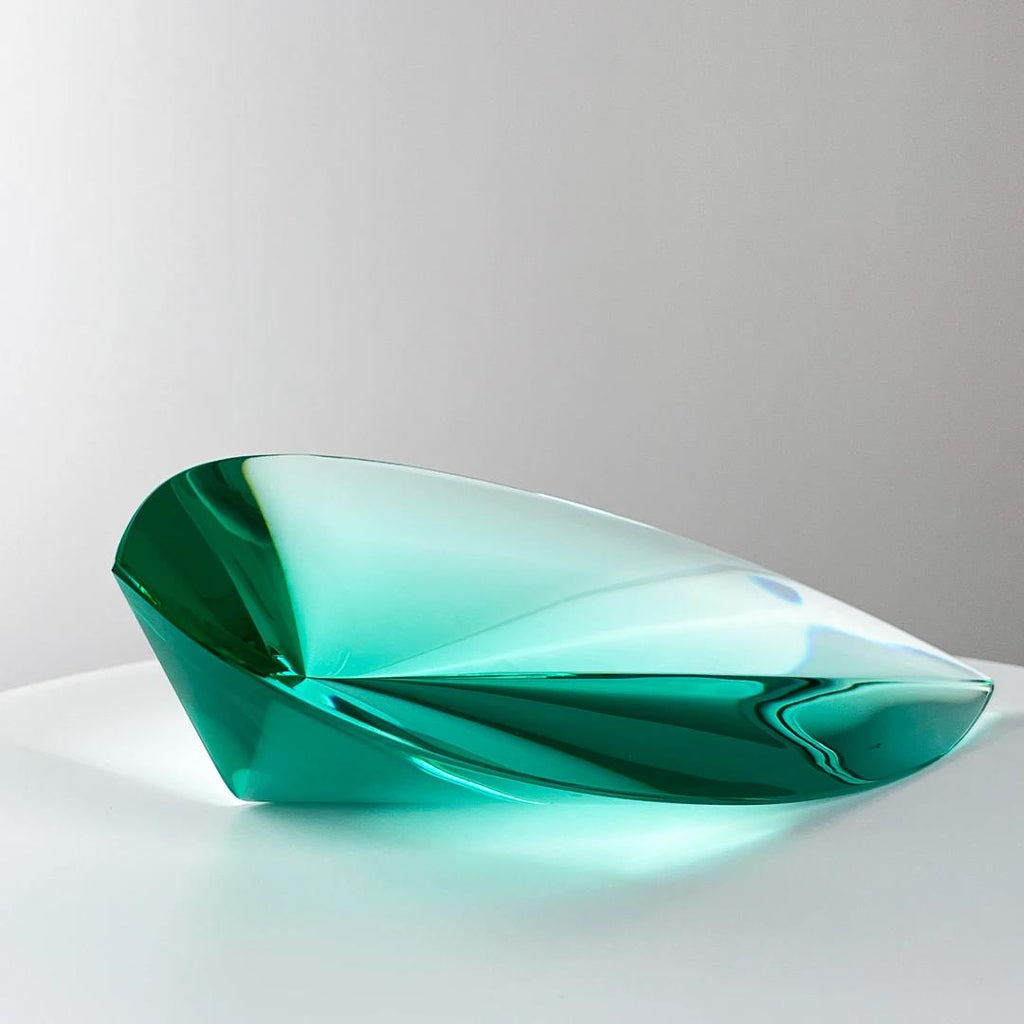 Murrana | Seed of Life — Green Faceted Glass Sculpture