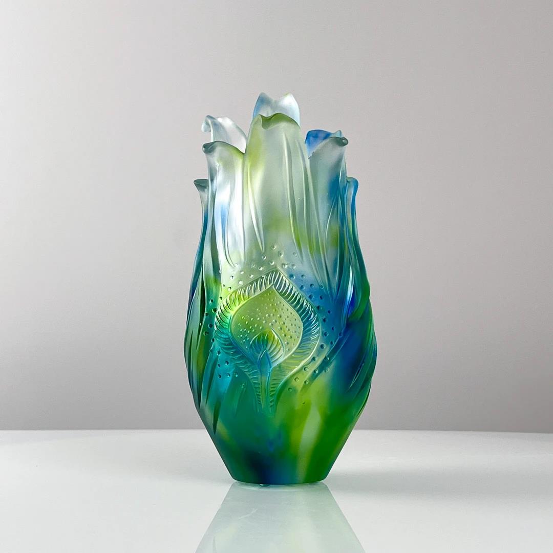 Murrana【Dream of Bloom】Modern new Chinese style pure handmade ancient method glass art flower vase ornaments