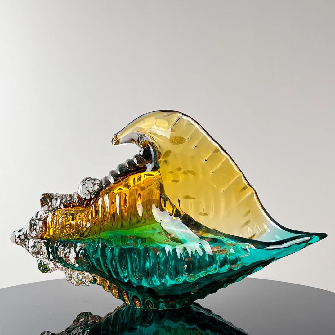 Murrana【Whisper of the Sea】Italian minimalist modern luxury pure handmade crystal glass art ornaments