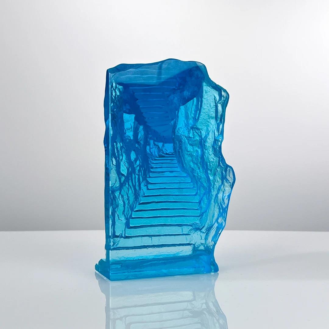 Murrana【Blue Stairs】Italian minimalist modern light luxury simple art crystal glass ornaments