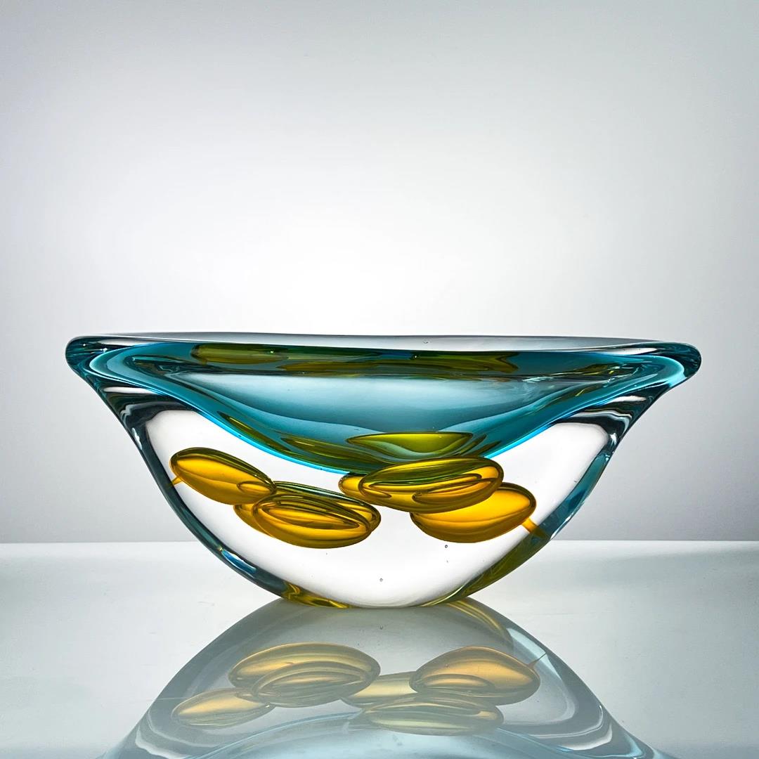 Murrana【Clarity Reflection】Italian minimalist modern light luxury crystal glass fruit bowl ornaments