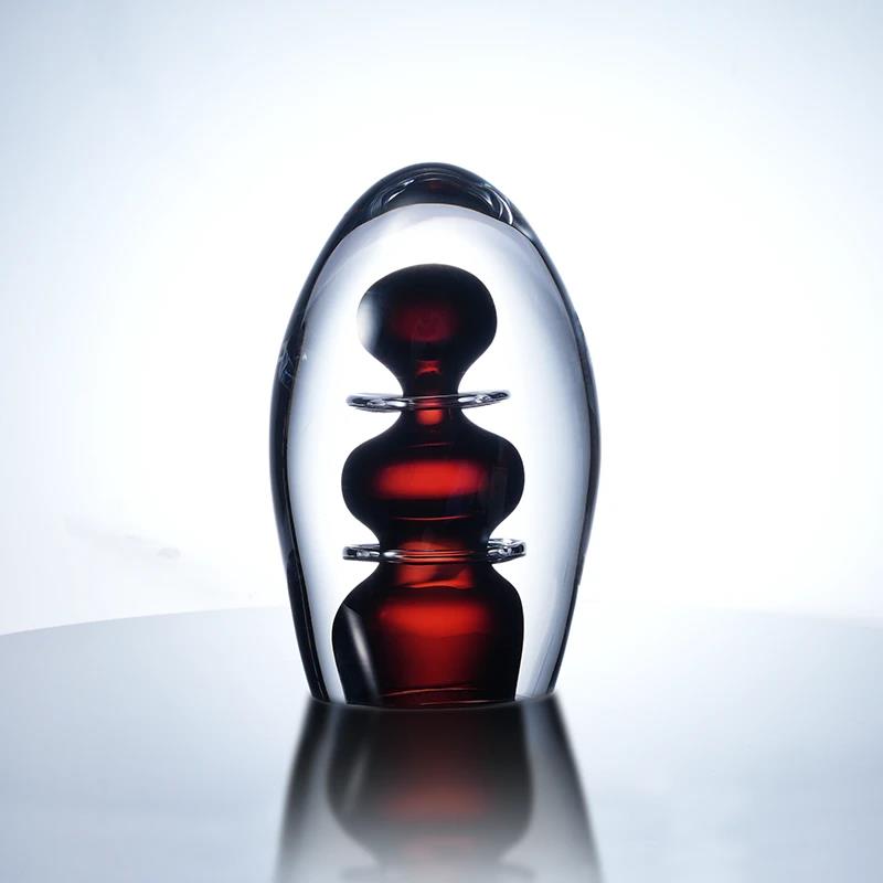 Murrana【Reflections】Eternal Luxe Fluid Magnetic Crystal & Coloured glaze Sculpture – Handmade Transparent Glass Art Piece for Showroom