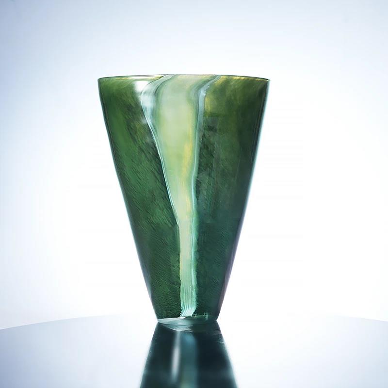Murrana【Forest Stream】coloured glaze Glass Vase – Elegant Floral Decor for Living Room, Entryway, and Showroom