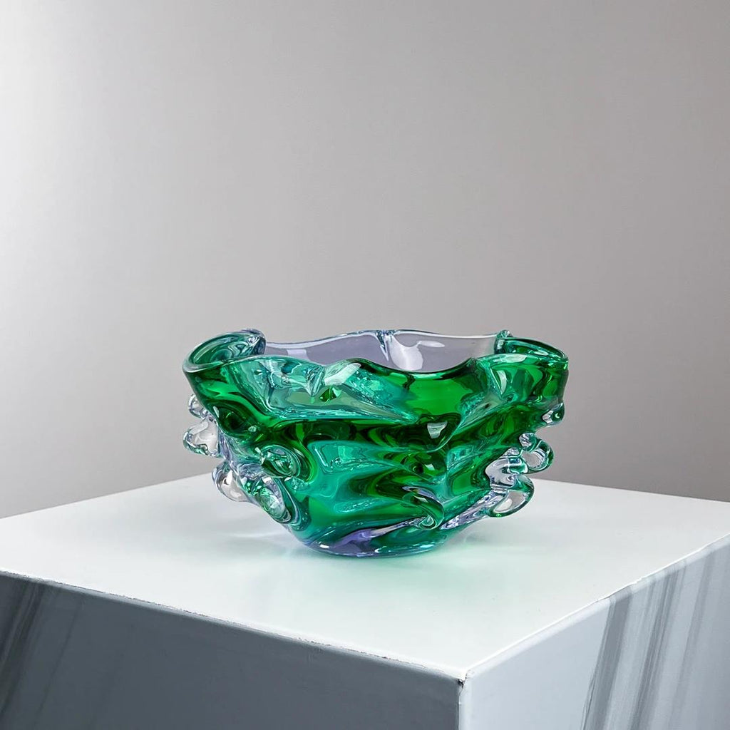 Murrana【Tide of Life】Modern light luxury handmade crystal glass art fruit bowl fruit plate