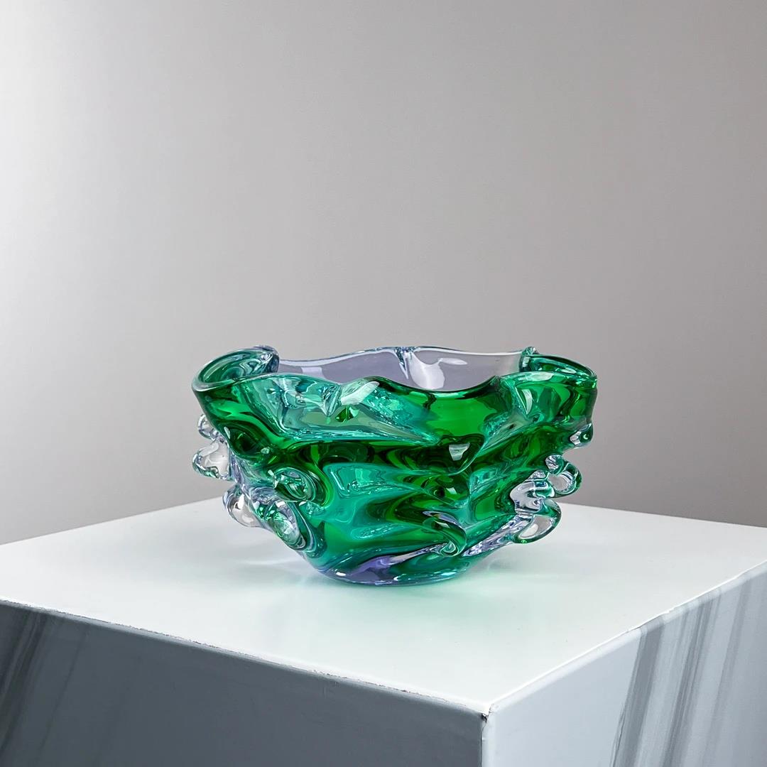 Murrana【Tide of Life】Modern light luxury handmade crystal glass art fruit bowl fruit plate