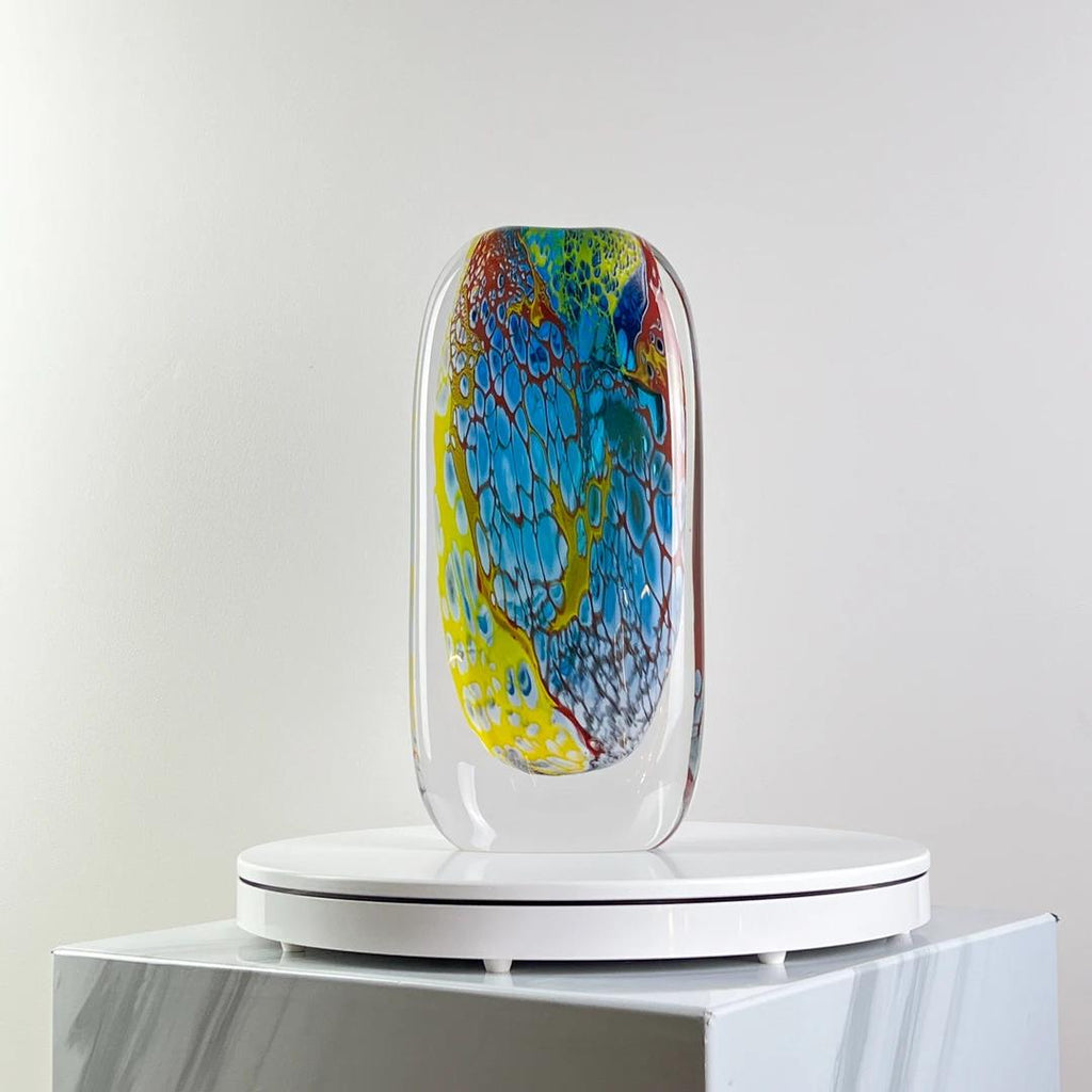 Murrana【Dance of Colors】 Italian minimalist modern luxury pure handmade crystal glass art flower vase