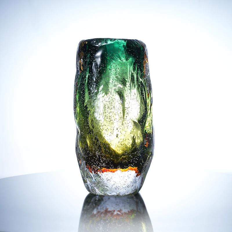 Murrana【Emerald Spring】Peacock Blue  coloured glaze Vase – Elegant Floral Decor for Living Room, Entryway, and Showroom