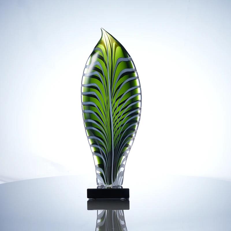 Murrana【Green Charm】Handcrafted Crystal Glass Decor – Elegant display for Wine Cabinet, TV Stand, Entryway, Office Desk, or Coffee Table
