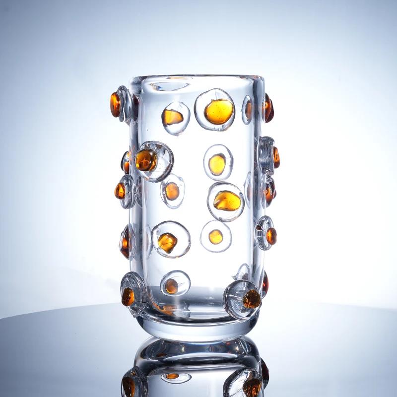 Murrana【Bubbles of Memory】 Crystal & Coloured Glaze Vase – High-End Home Décor Piece