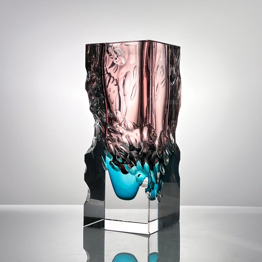 Murrana【Rhythm of Waves】 Italian minimalist modern simple crystal glass art flower vase ornaments