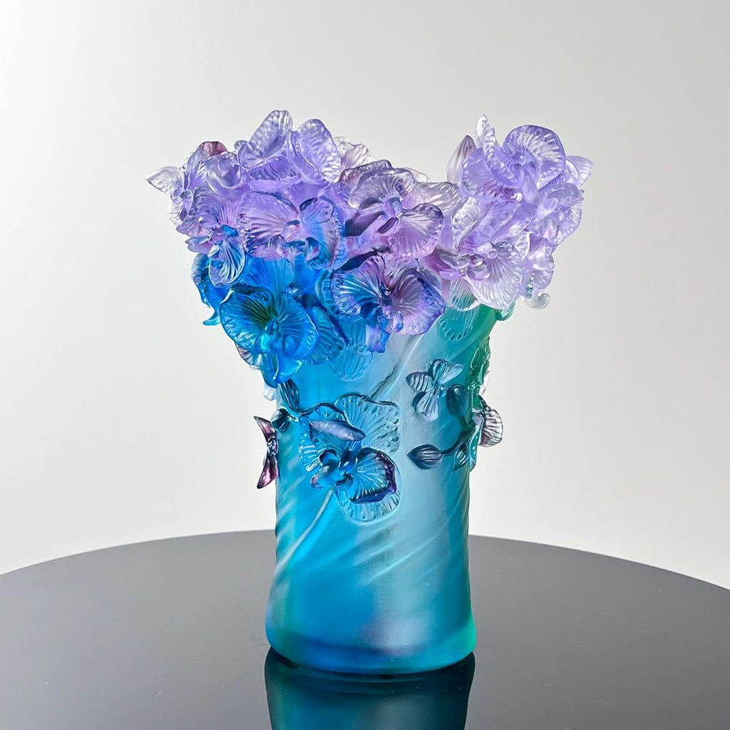 Murrana【Crystal Dawn】Modern luxury new Chinese style pure handmade crystal glass art flower vase
