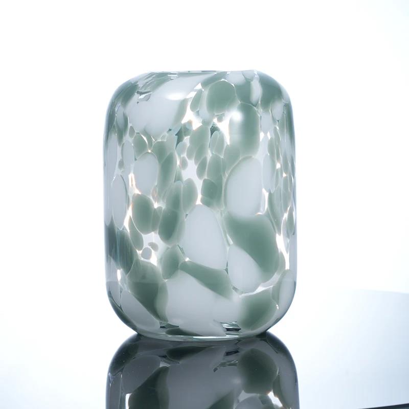 Murrana【Breath of Nature】Handcrafted Crystal Glass Vase – Fresh Floral Artpiece for Dining Table and Living Room Decor