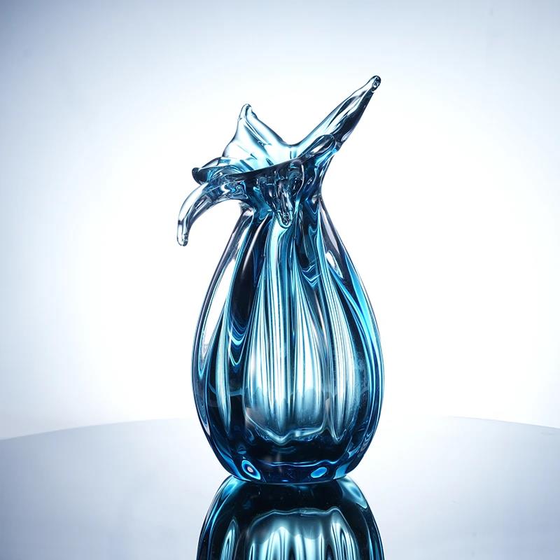Murrana【Petal Splash】Creative Crystal Glass Vase – Elegant Decorative Piece for Living and Dining Room