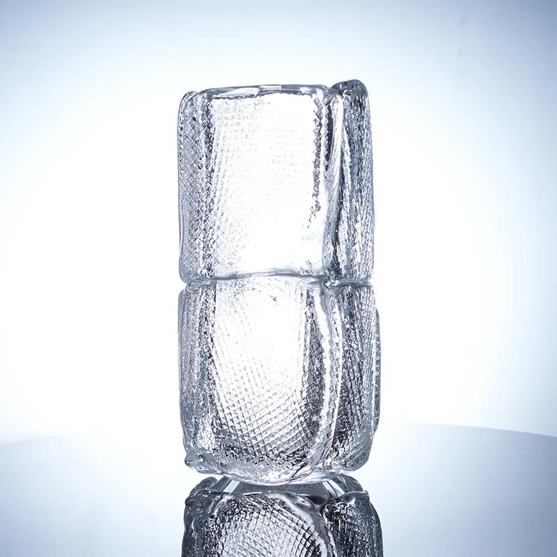 Murrana【Whispers of Ice】 Handcrafted Crystal Glass Art Vase and fruit bowl – Elegant Floral Decor for Living Room, Console, or Showroom