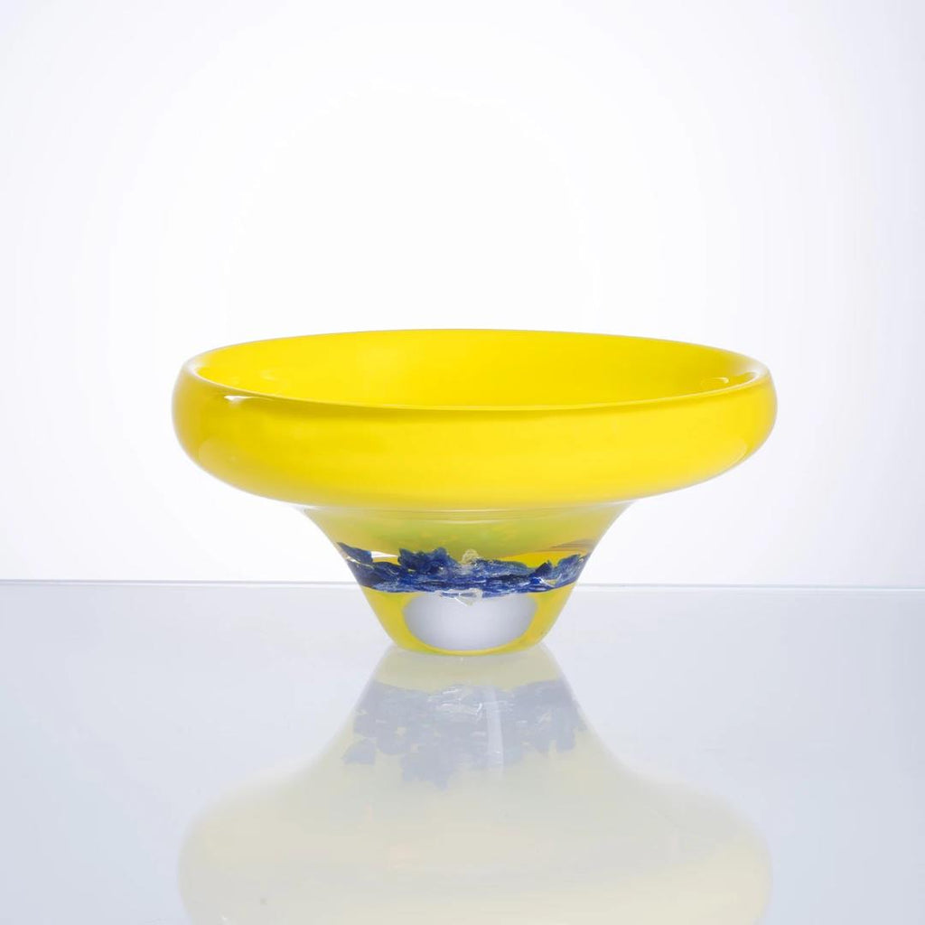 Murrana | Stellar Wings — Yellow Pedestal Glass Bowl