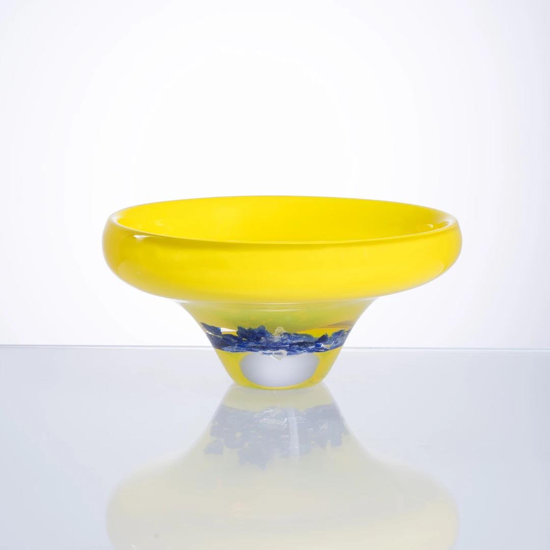 Murrana | Stellar Wings — Yellow Pedestal Glass Bowl