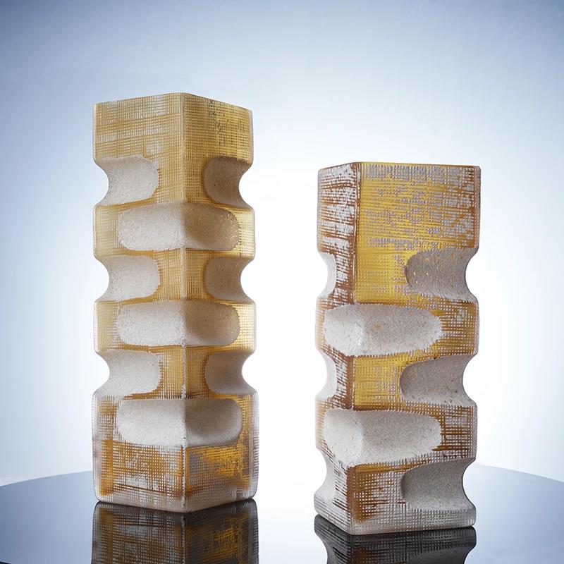Murrana【Layers of Light】Chinese-Style Coloured Glaze Vase – Luxury Floral Decor for Living Room or Showroom