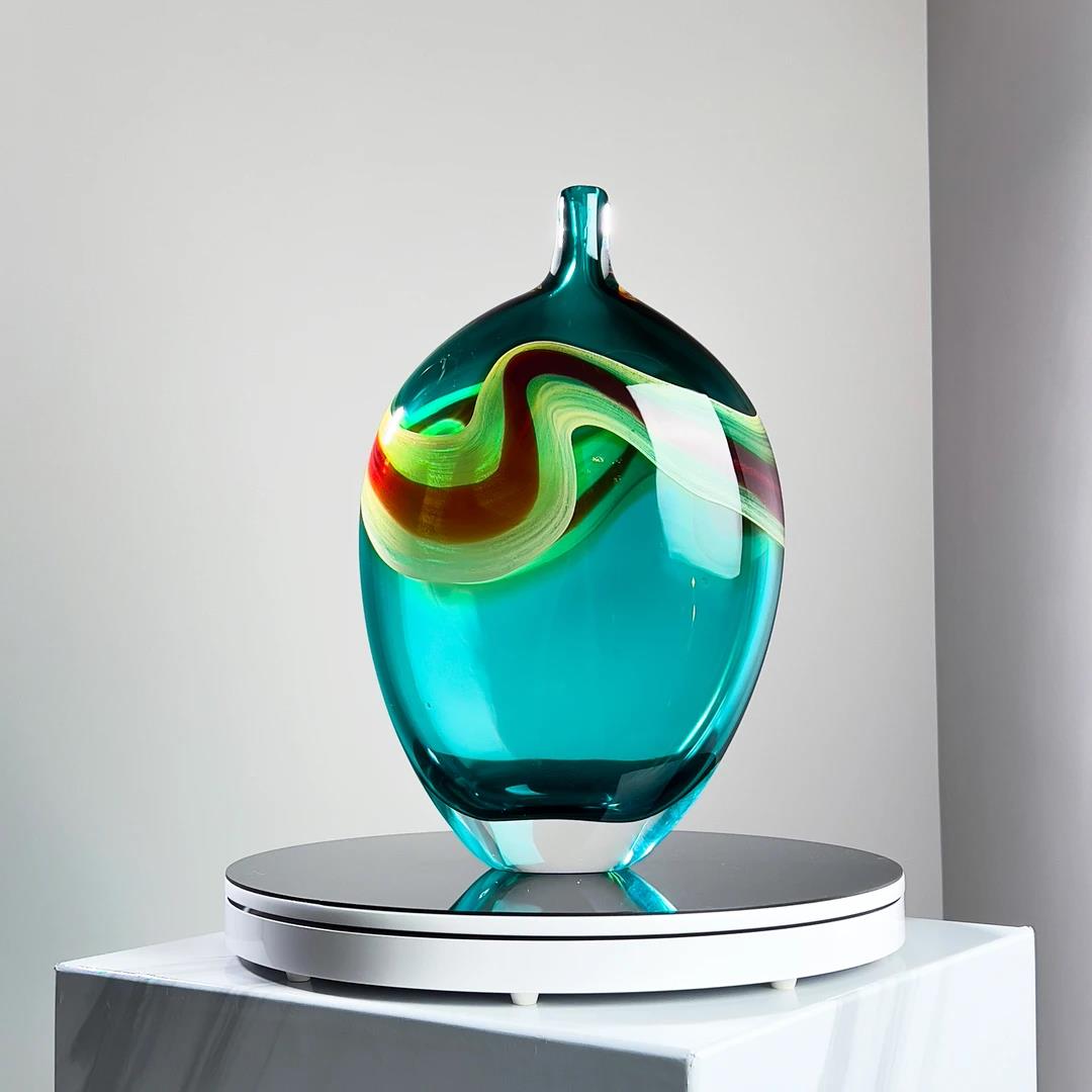 Murrana【Flow of Light】 Italian Modern Simple Light Luxury Crystal Glass Art Vase