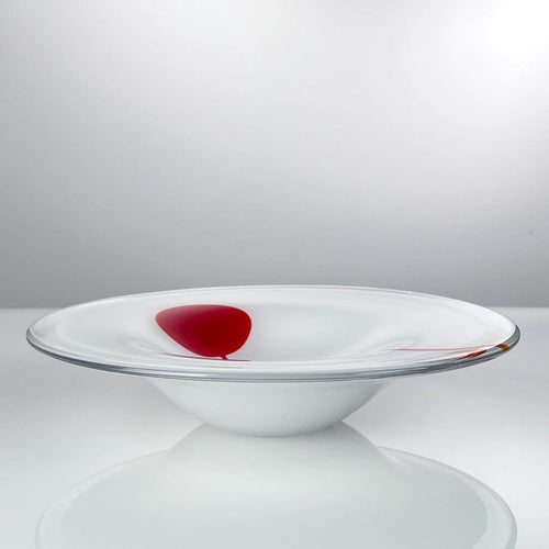 Murrana | Drop Within Silence — Red Accent Glass Art