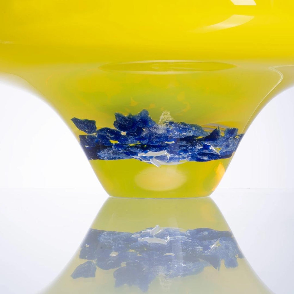 Murrana | Stellar Wings — Yellow Pedestal Glass Bowl