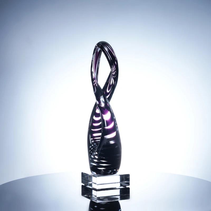 Murrana【Everflow】Handcrafted Crystal Glass Sculpture – Creative Desk Ornament Inspired by the Infinity Symbol with Meaningful Significance