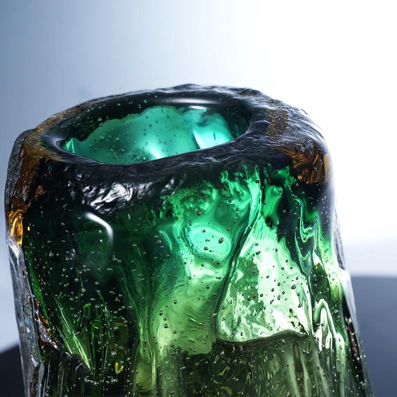 Murrana【Emerald Spring】Peacock Blue  coloured glaze Vase – Elegant Floral Decor for Living Room, Entryway, and Showroom