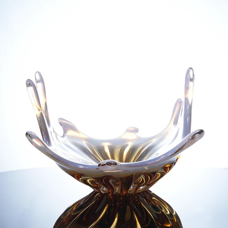 Murrana【Eternal Splash】Handcrafted Crystal Glass Creative Fruit Tray – Elegant Coffee Table Art & Premium Storage