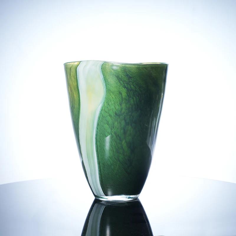 Murrana【Forest Stream】coloured glaze Glass Vase – Elegant Floral Decor for Living Room, Entryway, and Showroom