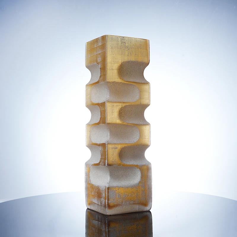 Murrana【Layers of Light】Chinese-Style Coloured Glaze Vase – Luxury Floral Decor for Living Room or Showroom