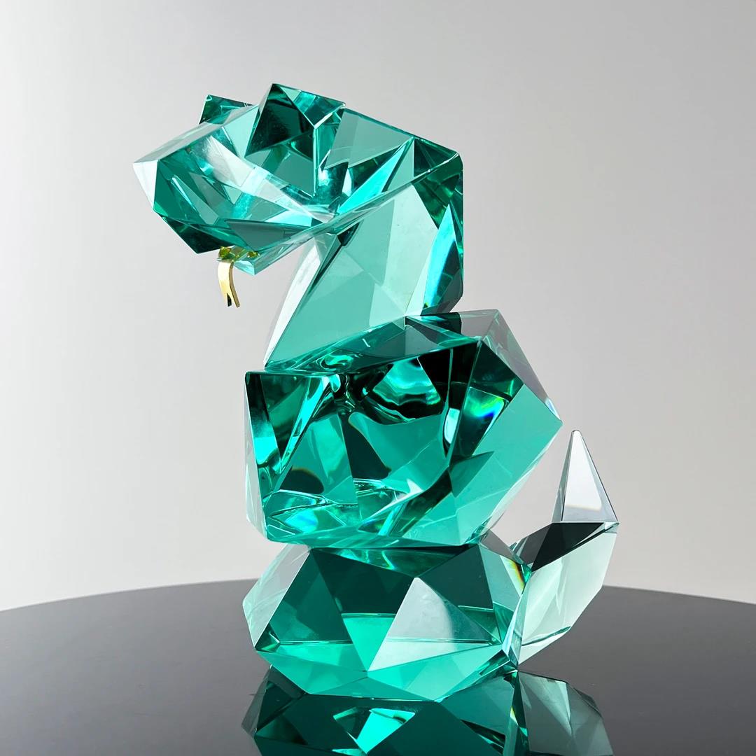 Murrana【Serpent of Elegance】 Italian minimalist modern luxury simple crystal glass art ornaments