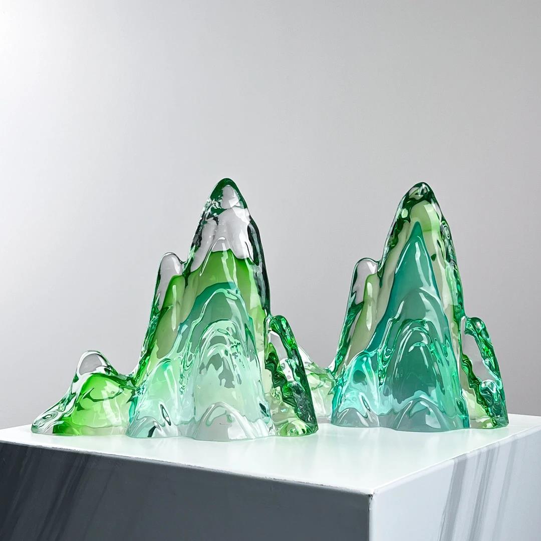 Murrana【Spirit of the Mountains】New Chinese light luxury modernism Italian minimalist handmade crystal glass art ornaments