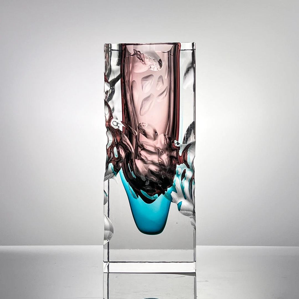 Murrana【Rhythm of Waves】 Italian minimalist modern simple crystal glass art flower vase ornaments