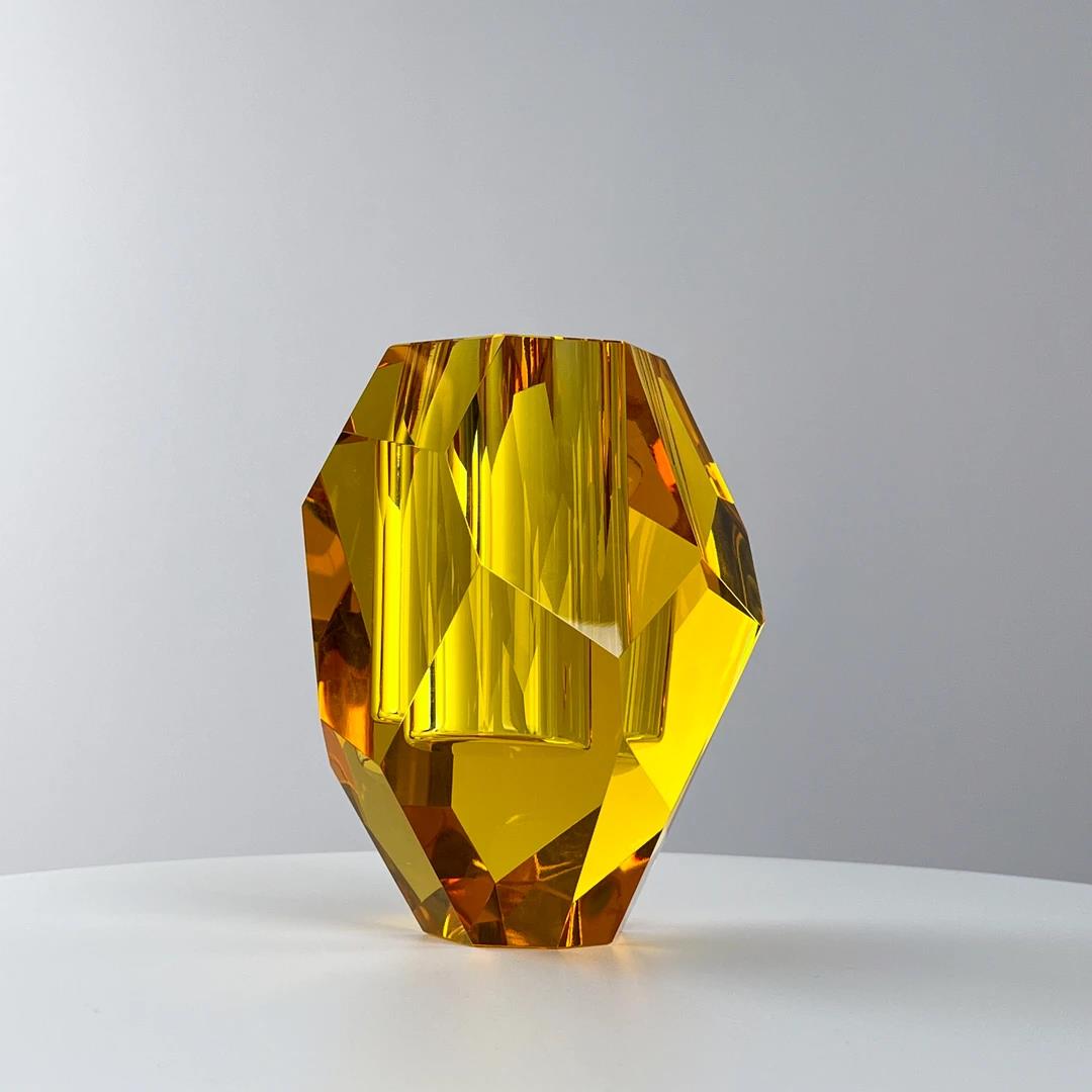 Murrana【Core Prism】 Italian minimalist modern light luxury simple crystal glass small vase