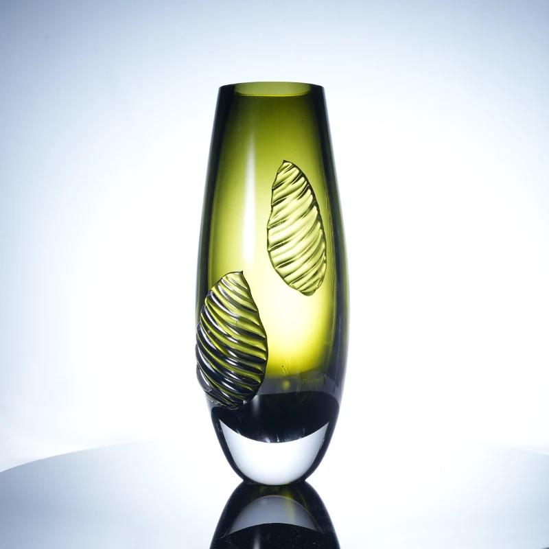 Murrana【Autumn Sense】Chinese-Style Glass Vase – Elegant Coloured Glaze Flower Vessel for Living Room, Dining Table, or Showroom Décor