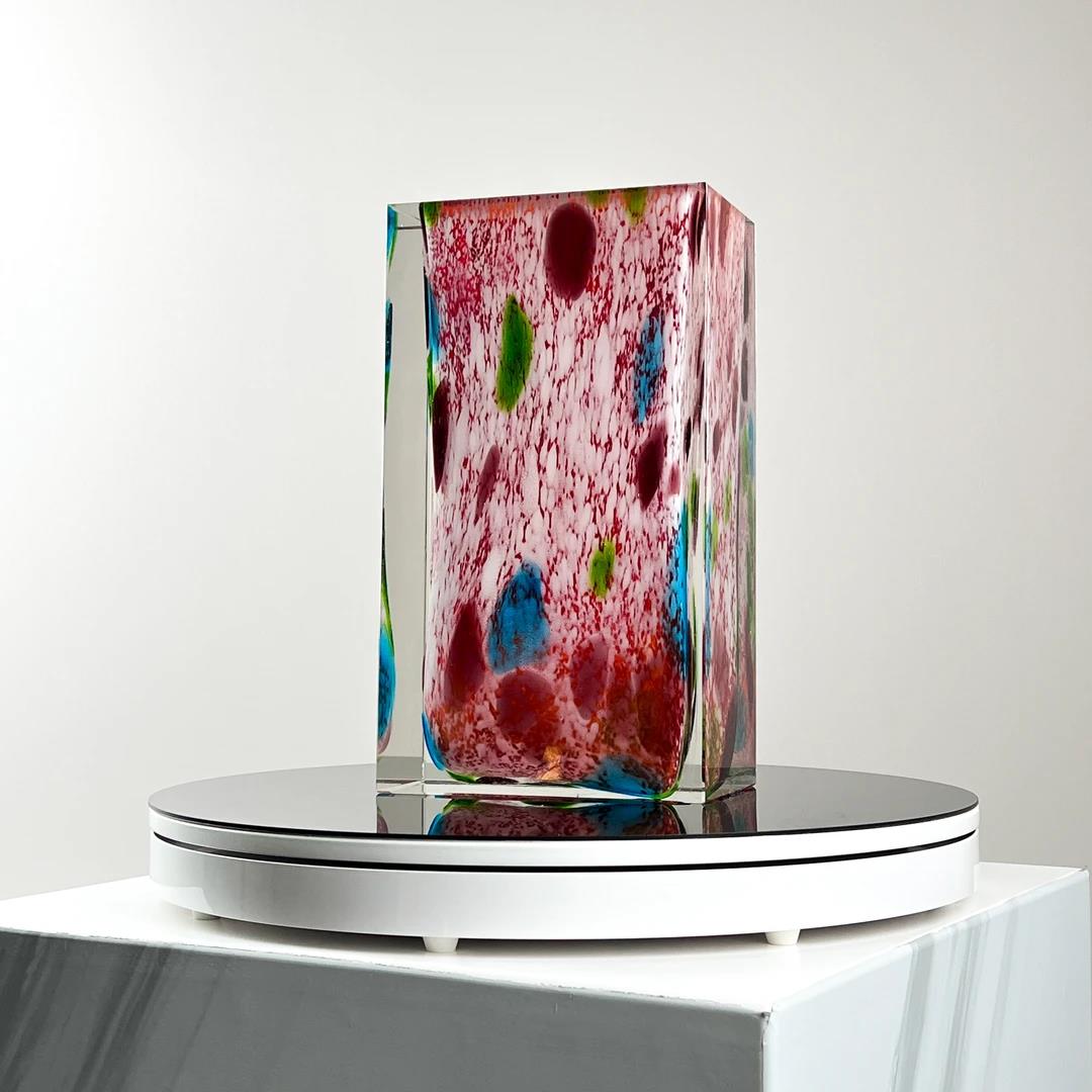 Murrana【Color Block Realm】 European Italian minimalist modern luxury crystal glass flower vase