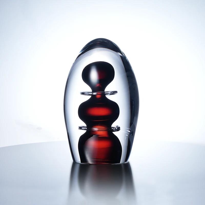 Murrana【Reflections】Eternal Luxe Fluid Magnetic Crystal & Coloured glaze Sculpture – Handmade Transparent Glass Art Piece for Showroom
