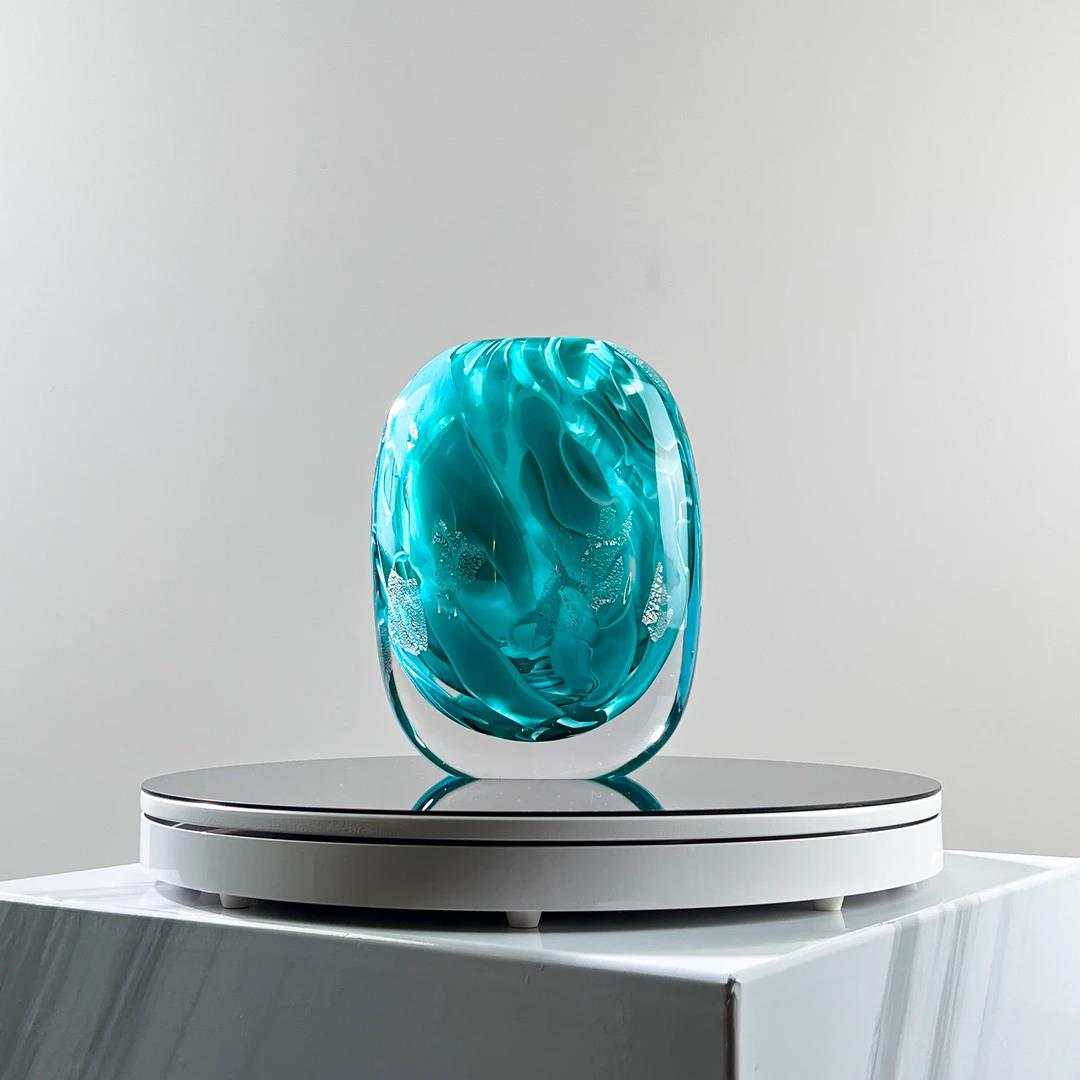 Murrana【Rhythm of the Ocean】Italian minimalist modern light luxury simple art crystal glass flower vase ornaments