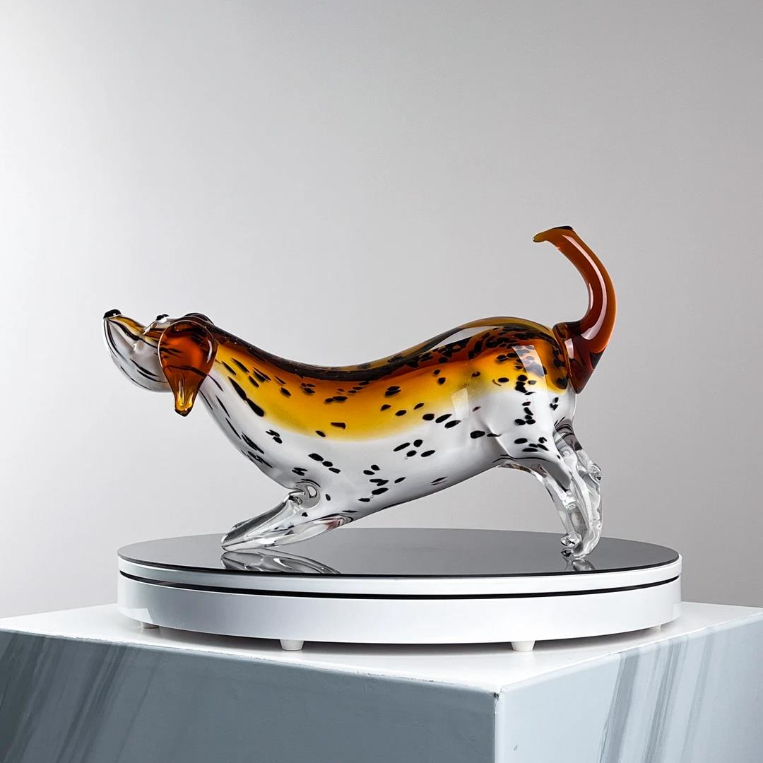 Murrana【Loyal Gaze】 Italian minimalist modern luxury pure handmade crystal glass art dog ornaments