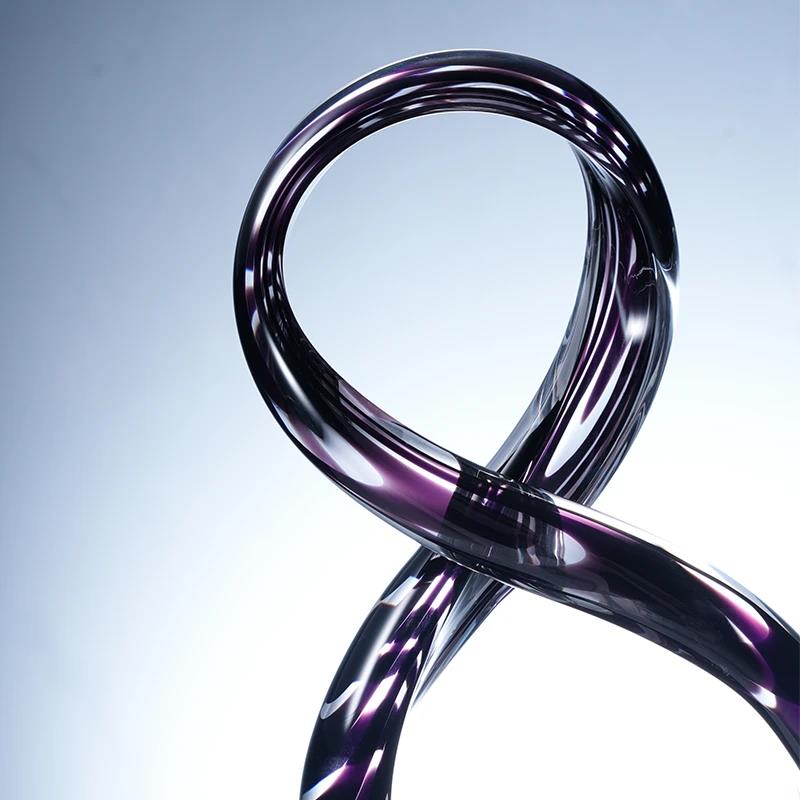 Murrana【Everflow】Handcrafted Crystal Glass Sculpture – Creative Desk Ornament Inspired by the Infinity Symbol with Meaningful Significance