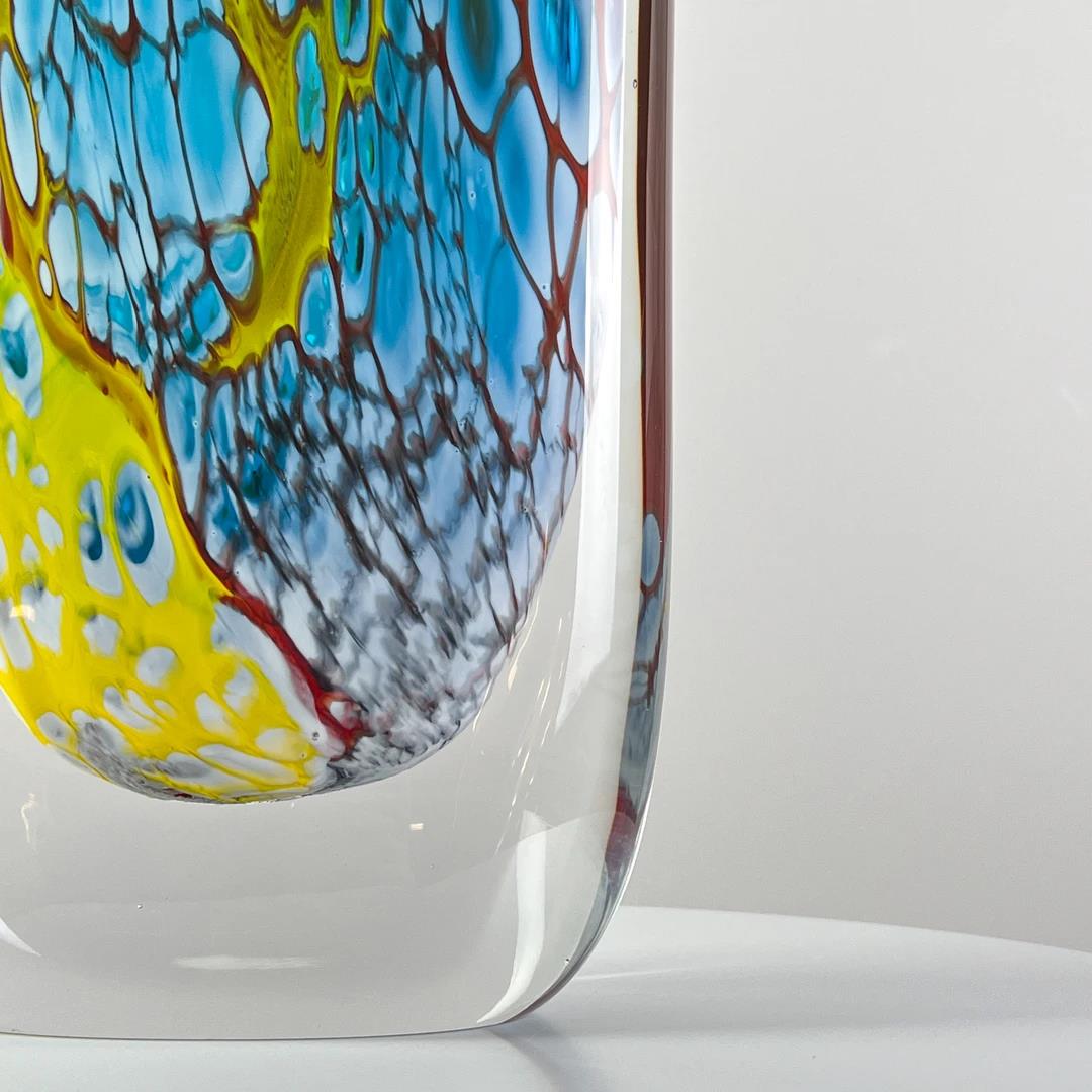 Murrana【Dance of Colors】 Italian minimalist modern luxury pure handmade crystal glass art flower vase