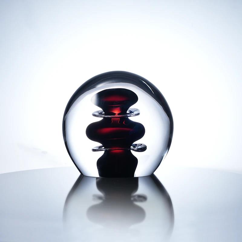 Murrana【Reflections】Eternal Luxe Fluid Magnetic Crystal & Coloured glaze Sculpture – Handmade Transparent Glass Art Piece for Showroom