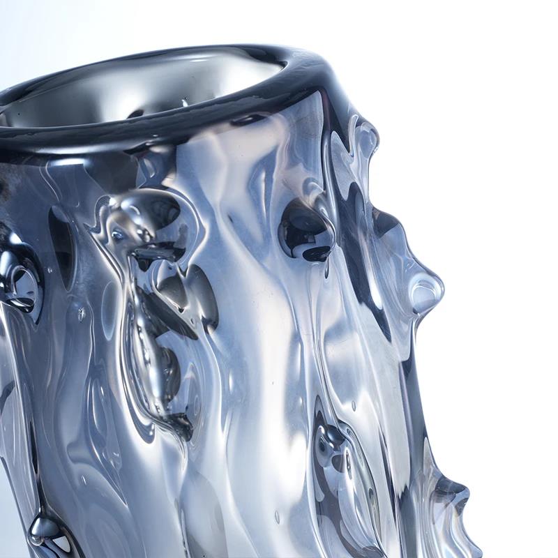 Murrana【Force of Fission】Luxe Minimalist Glass Vase – Coloured glaze Flower Vessel for Home, Living Room, Study, Showroom, or Hallway Décor