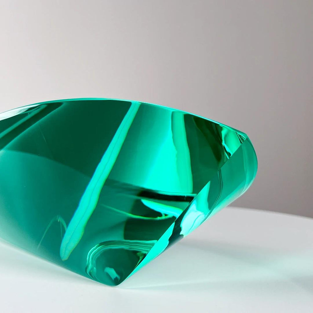 Murrana | Seed of Life — Green Faceted Glass Sculpture