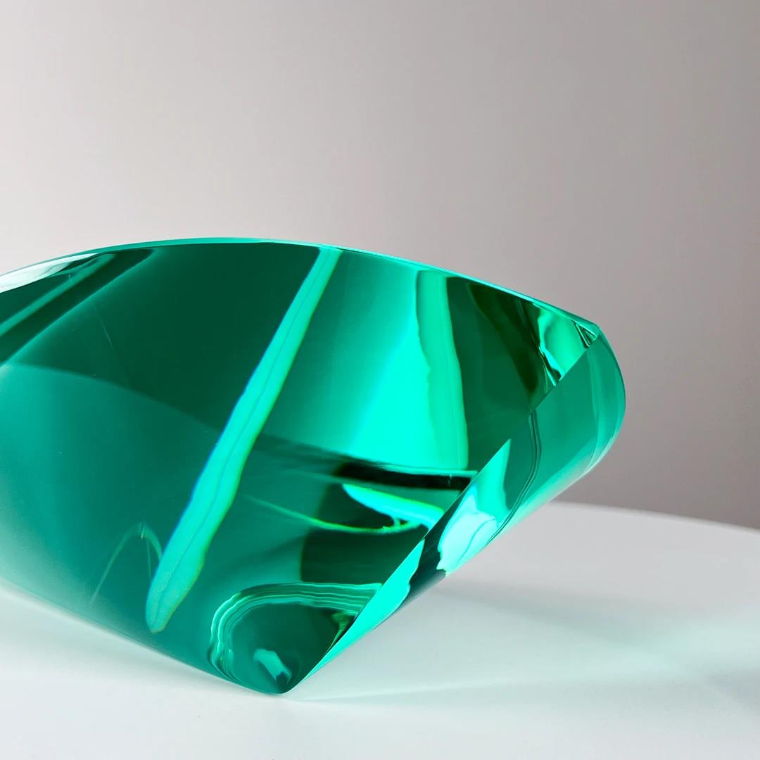 Murrana | Seed of Life — Green Faceted Glass Sculpture