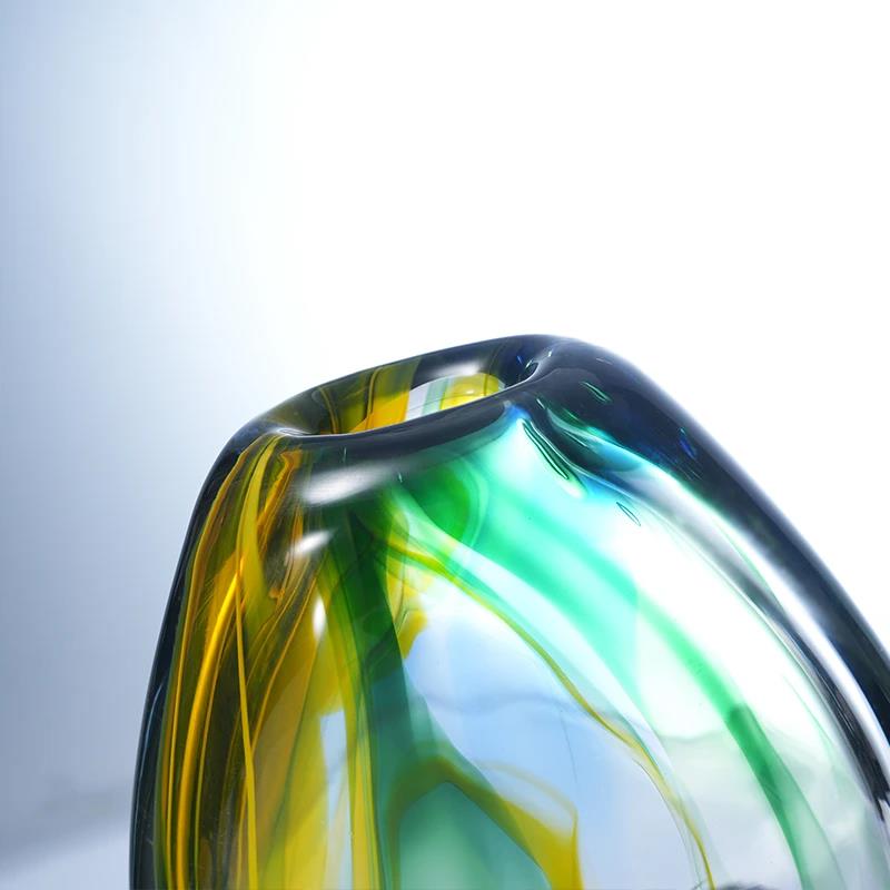 Murrana【Dewlight Anthem】 Handcrafted Crystal Glass Vase – Elegant Floral Decor for Living Room, Entryway, or Showroom