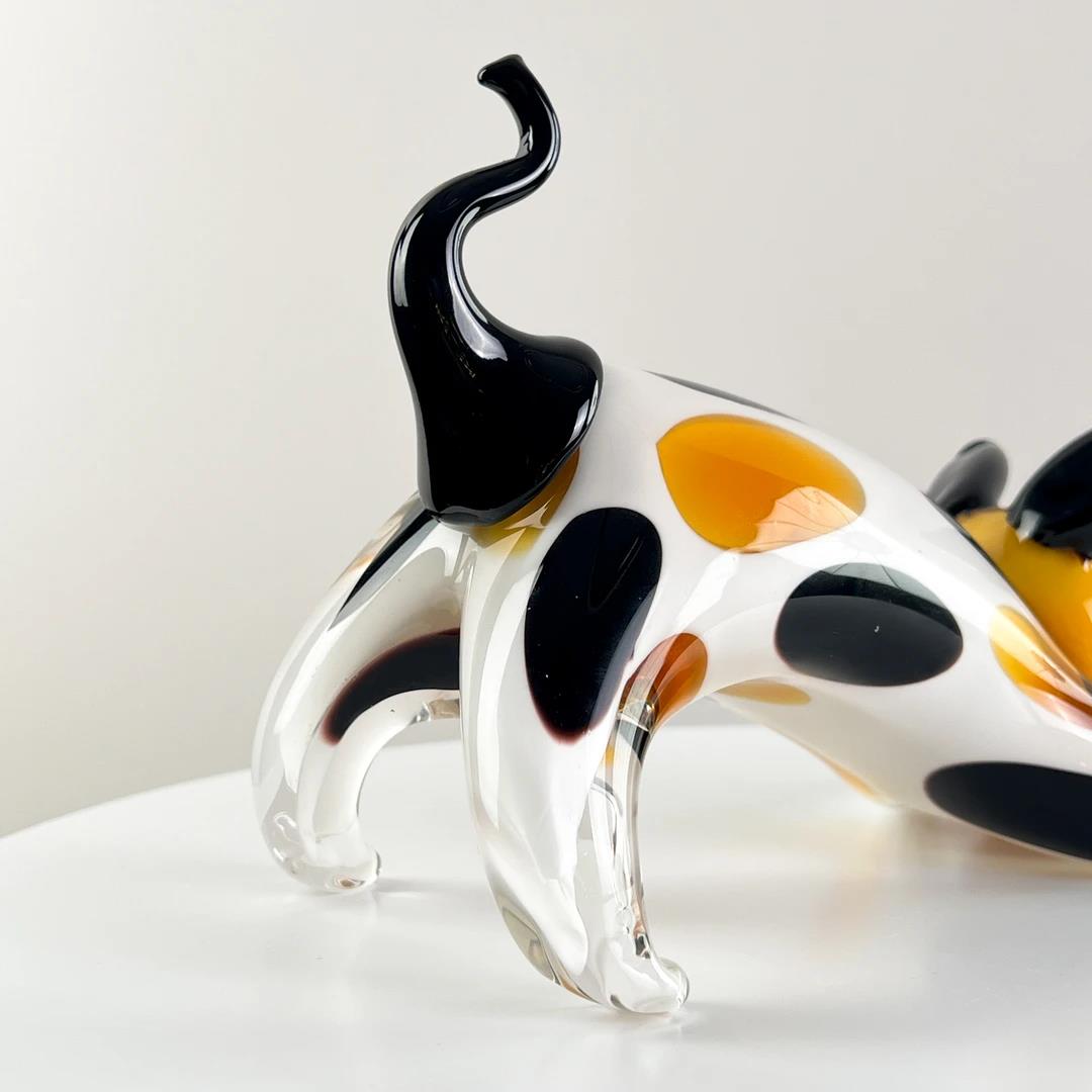 Murrana 【Playful Pup】 New Chinese traditional aesthetics light luxury high-end handmade glass art animal ornaments