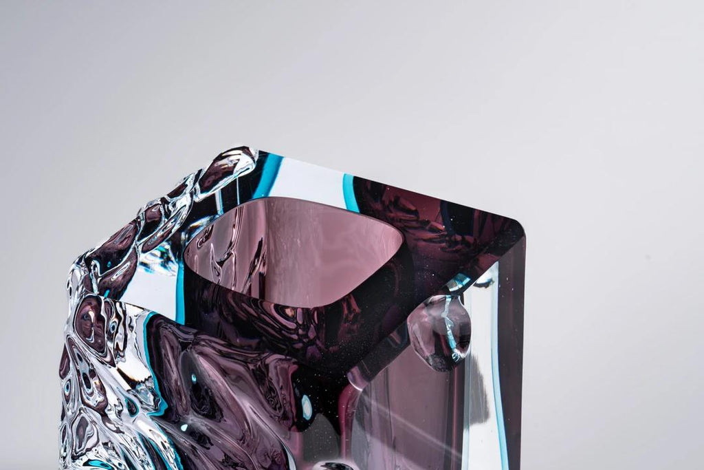Murrana【Rhythm of Waves】 Italian minimalist modern simple crystal glass art flower vase ornaments